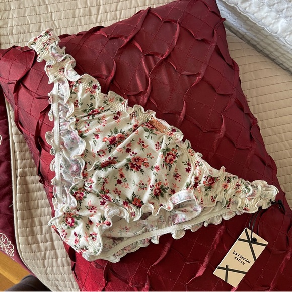 🌹 Daydream Nation LA “Meadows” Ruched Brazilian Panty Floral boutique lingerie - Picture 2 of 11